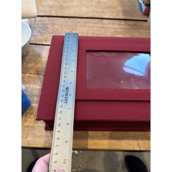 Decorative Red Jewelry Box With Assorted Costume Jewelry & Display Window - Picture 8 of 16